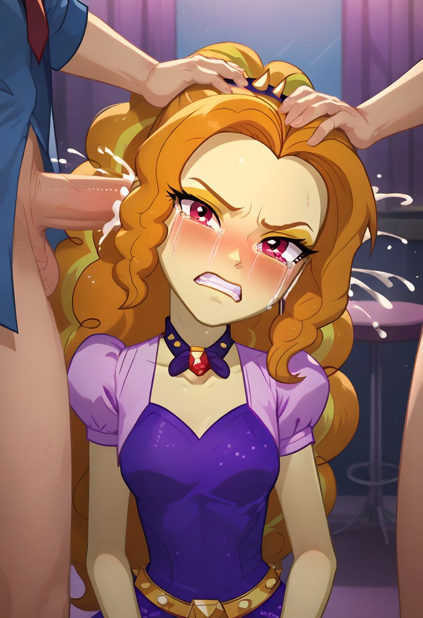 adagio_dazzle ai_generated angry blush crying cum ear_fuck ear_penetration ear_sex embarrassed equestria_girls female girl looking_at_viewer my_little_pony rainbow_rocks sex teeth villainess