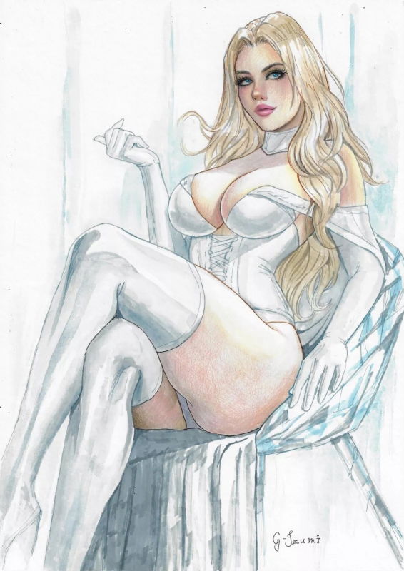 big_breasts blonde_hair blue_eyes breasts emma_frost gustavo_izumi hellfire_club large_breasts marvel marvel_comics white_queen x-men