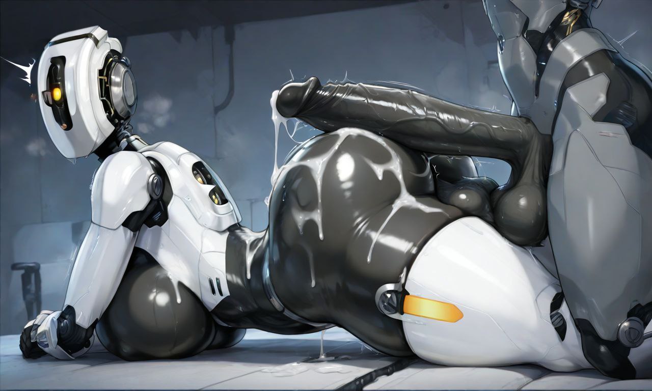 ai_generated ass cum cum_on_ass futanari glados glados_(humanoid) intersex portal_(series) portal_2 valve