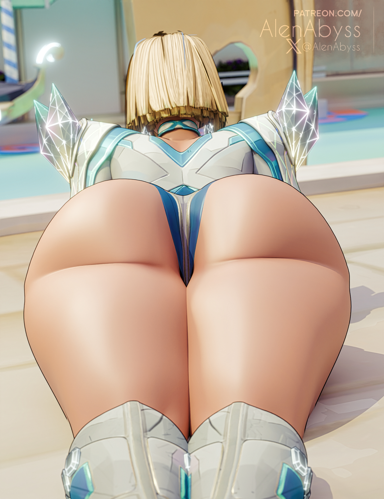 1girls, 3d, alenabyss, ass, blonde female, blonde hair, bob cut, breasts, emma frost, emma frost (marvel rivals), female, female focus, female only, hi res, large ass, leotard, light skin, light-skinned female, marvel, marvel comics, marvel rivals, thick thighs, thighs, wide hips
