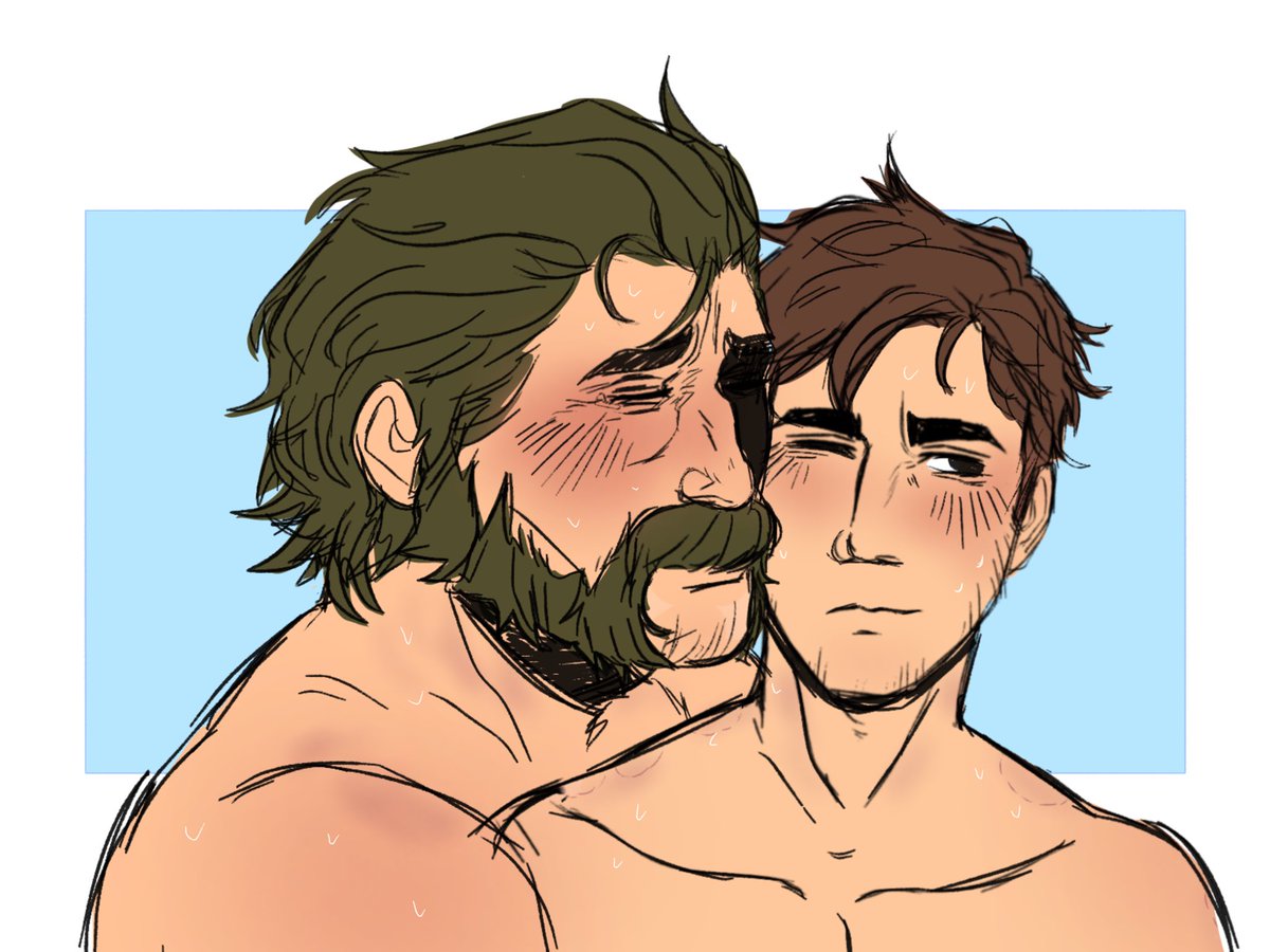 bara, beard, daddy, dilf, dispatch (game), gay, male, male only, naked, no visible genitalia, phenomaman, robert robertson, shark ang3l, yaoi