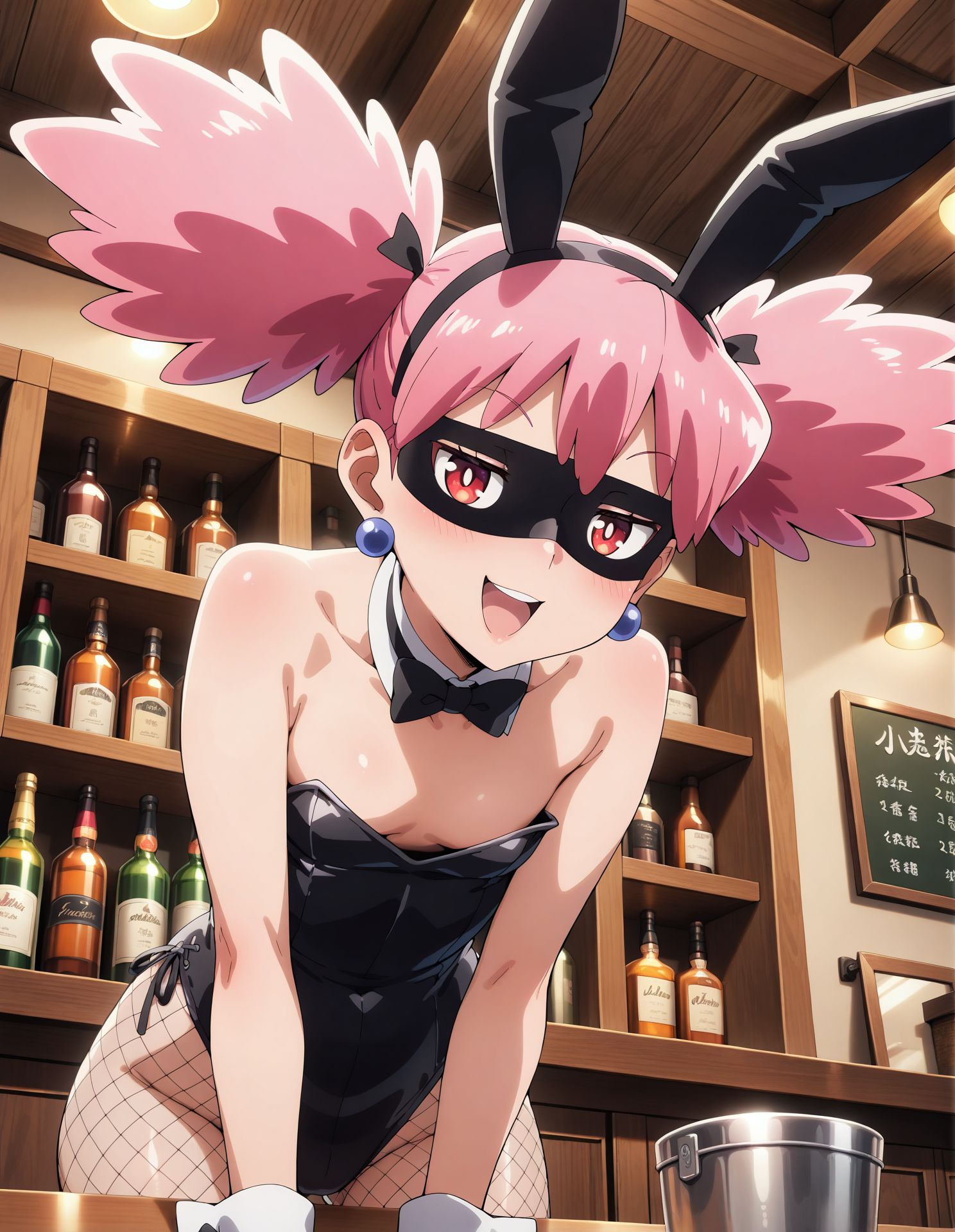 1girls, ai generated, boku no hero academia, bunny ears, bunnysuit, female, female only, haneyama kazuho, hero outfit, hkdpickles, light skin, light-skinned female, looking back, lying, lying on stomach, mask, my hero academia, nude, nude female, pale skin, pale-skinned female, pink hair, pop step, presenting, presenting hindquarters, thick thighs, thighs, twintails, vigilante: my hero academia illegals, wide hips, wide thighs