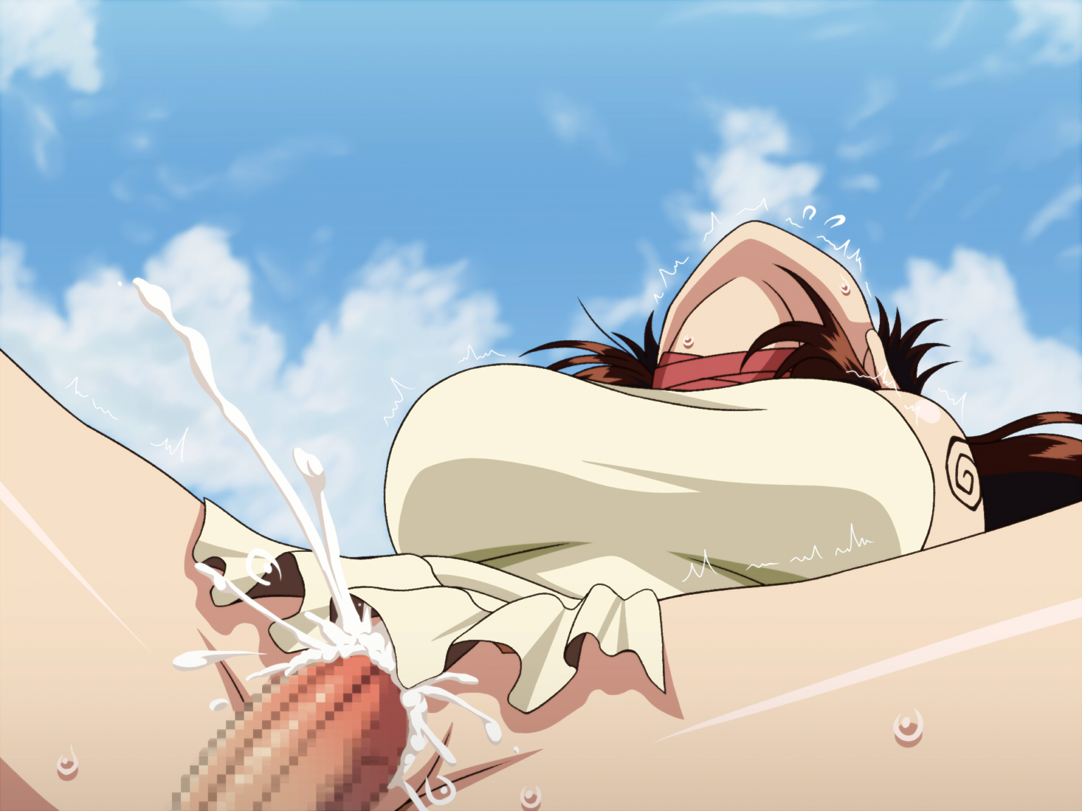 1boy, 1girls, brown hair, brown-haired female, cum, cum in pussy, cum inside, dr.stone, faithful to the anime, female, human, kh-fullhouse, ogawa yuzuriha, pussy, short hair, shounen jump, tagme, taiju oki