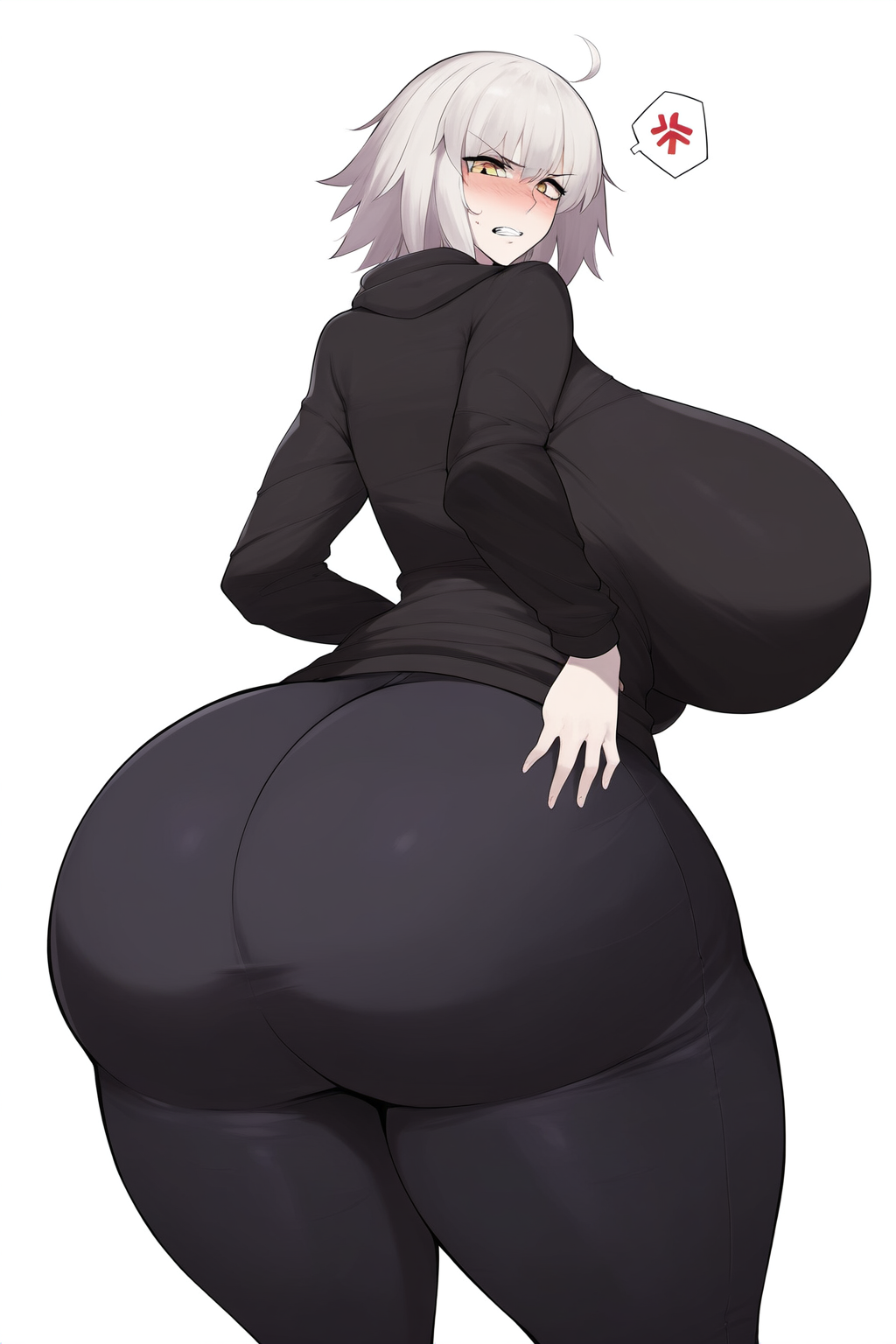 ai_generated big_ass big_breasts fat_ass fate/grand_order fate_(series) goldencum34 huge_ass huge_breasts jeanne_alter jeanne_d'arc_alter_(fate) looking_back sideboob tight_clothing wide_hips