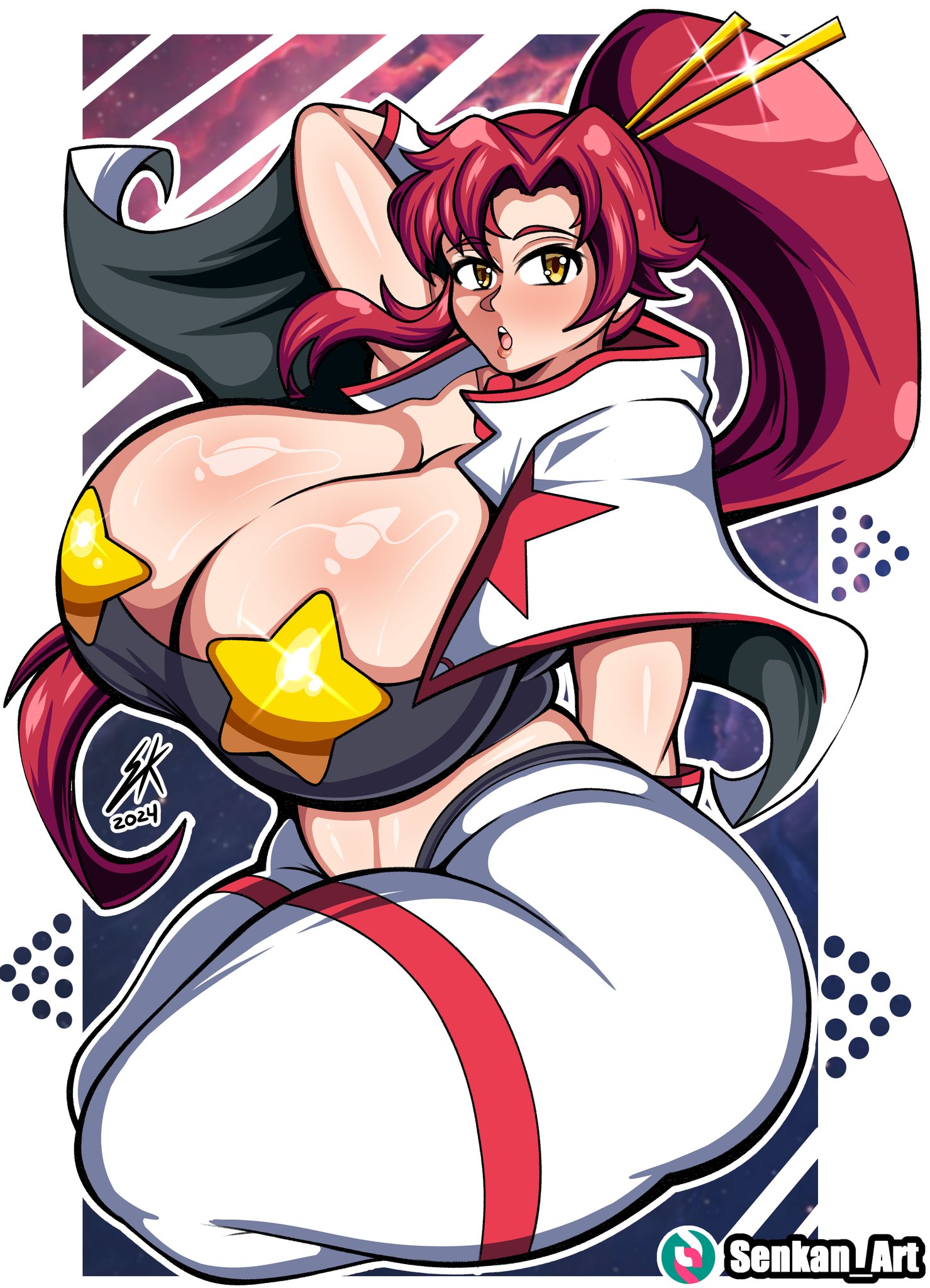 1girls, female, female only, senkan art, solo, solo female, space yoko, tagme, tengen toppa gurren lagann, twitter link, venus body, yoko littner