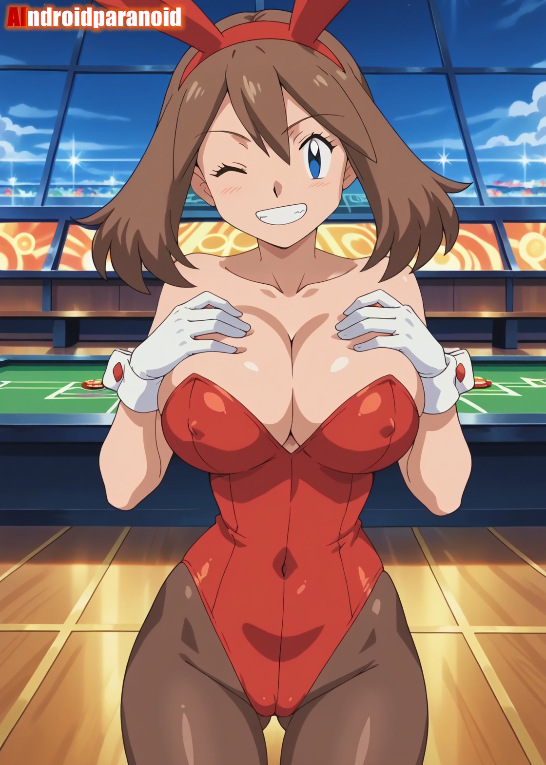 1girls, ai generated, aindroidparanoid, ass, big ass, big breasts, big butt, breasts, bunny ears, bunny girl, bunnysuit, busty, curvy, cute, fat ass, female, female only, hair, hi res, hips, huge ass, huge breasts, human, large ass, large breasts, legs, may (pokemon), narrow waist, pokemon, pokemon trainer, slim waist, tagme, thick ass, thick thighs, voluptuous, waist, wide hips