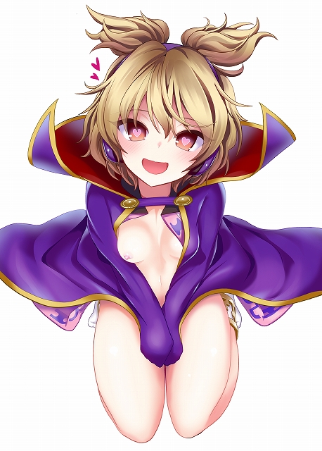 amisu heart heart-shaped_pupils naked_cape symbol-shaped_pupils touhou toyosatomimi_no_miko