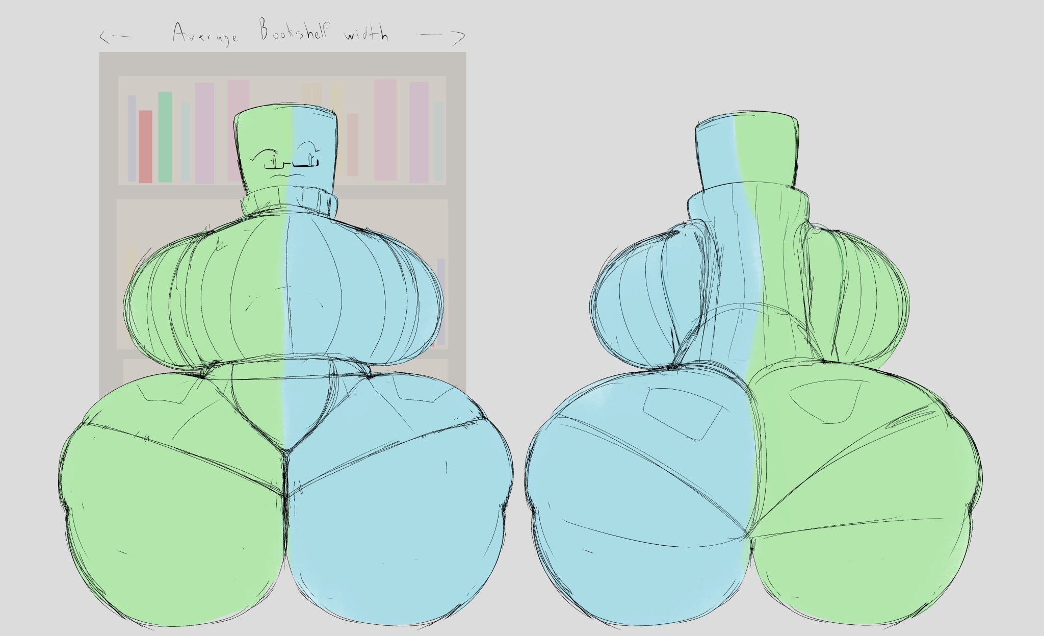 1girls, ass, ass bigger than head, ass focus, ass visible through clothes, ass visible through thighs, back pockets, battle for dream island, bfb, bfdi, book, book (bfdi), books, bookshelf, breasts, eyelashes, female, female only, fromariels, glasses, grey background, huge ass, huge breasts, humongous ass, hyper ass, hyper breasts, hyper thighs, i wanna suck her fat titties, i want her to sit on my face while i eat her out, jacknjellify, object head, object show, object shows, osc, solo female, sweater, tpot, turtleneck, turtleneck sweater, two tone body, two tone skin, voluptuous, voluptuous female