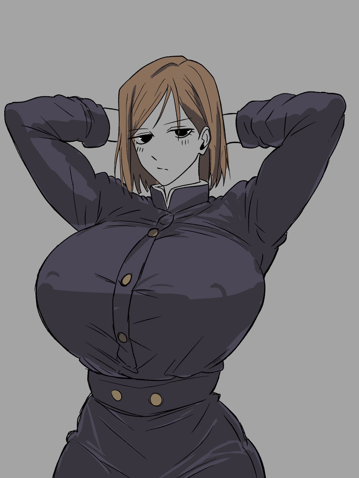 1girls female fully_clothed huge_breasts jujutsu_kaisen kugisaki_nobara mumutamu0326 tagme