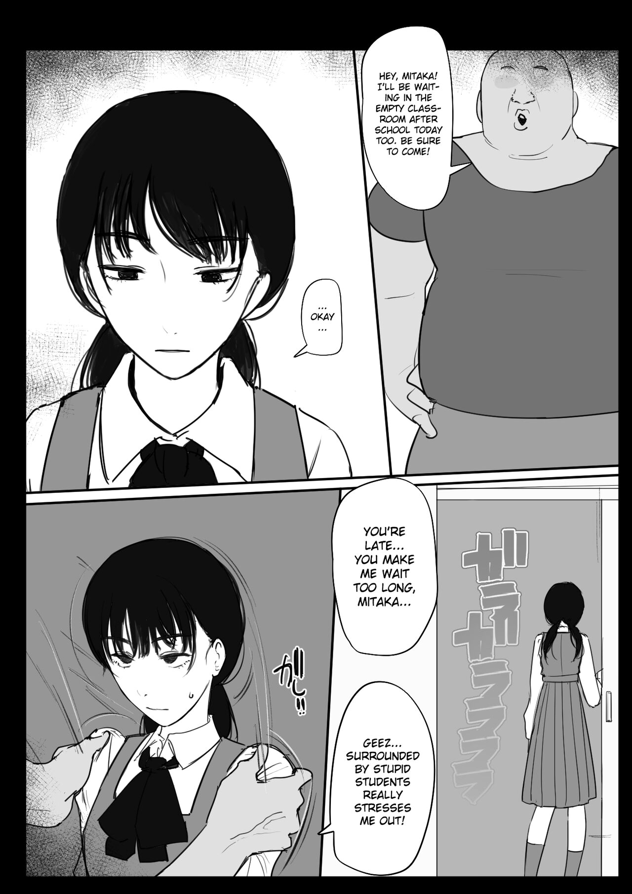 anime, aspie, autistic female, chainsaw man, comic, english, english text, fat male, fat-kun, female, futotteidere, giga, kuudere, male, manga, mitaka asa, mitaka asa has a physical relationship with a fat teacher, text, ugly bastard, ugly man