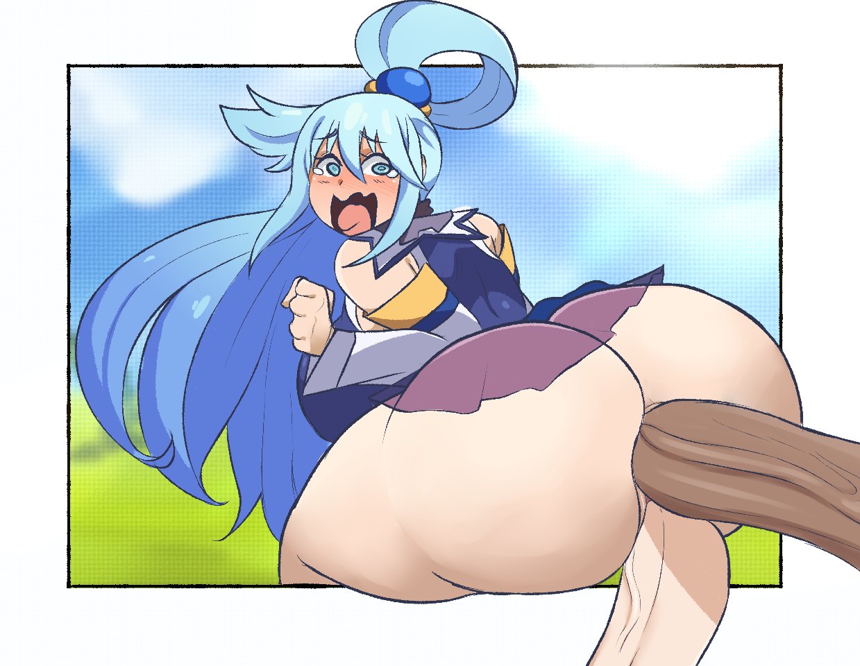 1girls 2boys alternate_version alternate_version_available anal anon anonymous_male aqua_(konosuba) big_ass big_booty big_butt blush bottom_heavy bottomless chocolate_and_vanilla_double_penetration dark-skinned_male dark_skin double_penetration fat_ass fat_booty fat_butt female female/male/male huge_ass huge_cock interracial keenkix kono_subarashii_sekai_ni_shukufuku_wo! light-skinned_female light-skinned_male light_skin male male/female/male male/male/female multiple_boys penis tagme textless_version twitter_link vaginal_penetration variant