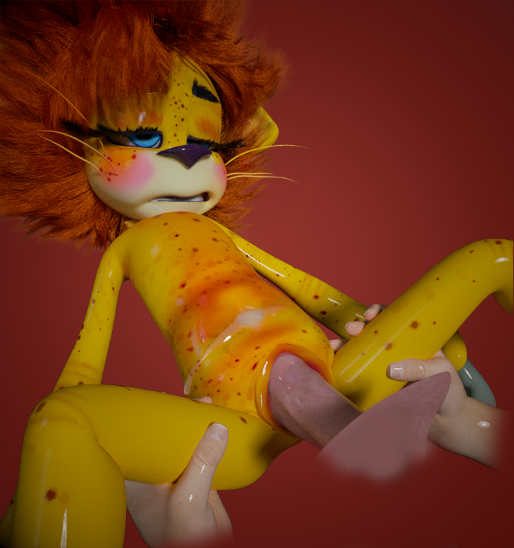 baby blue_eyes furry lion lion_cub red_hair red_mane yellow_body yellow_fur