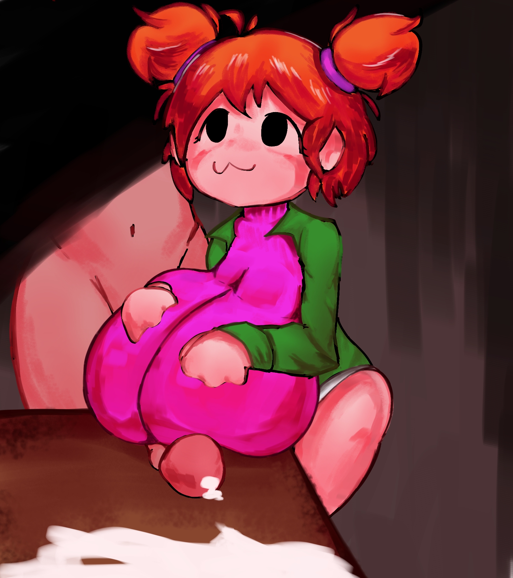 :3, artist self-insert, black eyes, boobjob, breasts, bunevill, clothed, clothed paizuri, clothed sex, cum, d-side girlfriend, female, friday night funkin, friday night funkin (d-side), friday night funkin mod, girlfriend (friday night funkin), huge breasts, iforgottodrawthefreckles, massive breasts, paizuri, straight, titjob, twintails, white panties