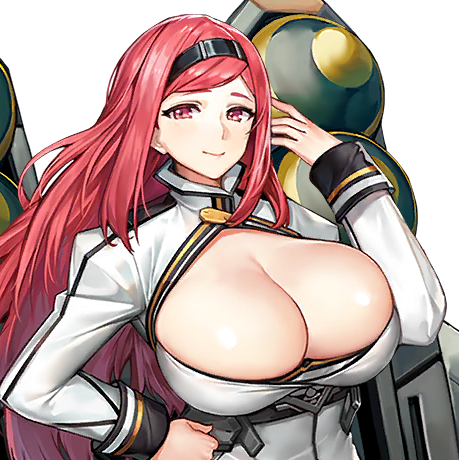 adjusting_hair b-7_strato_angel black_hairband breast_window cleavage color female female_focus female_only game_cg hairband hand_on_hip hand_on_own_hip high_collar huge_breasts jam_(nandade) last_origin long_hair looking_at_viewer overflowing_breasts red_eyes red_hair skindentation smile smiling smiling_at_viewer transparent_background uniform upper_body white_uniform
