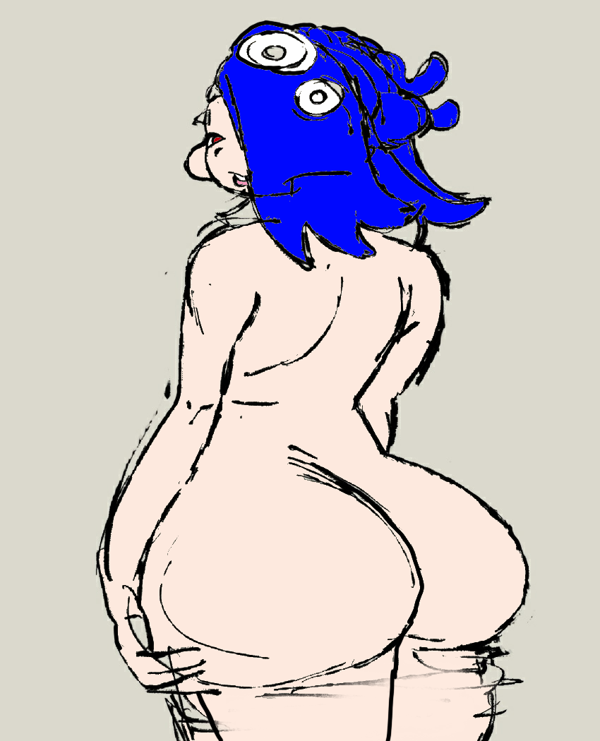 big_ass big_booty big_butt cephalopod cephalopod_humanoid drawing fantominus fat_ass female hair_over_one_eye headband headwear huge_ass huge_butt looking_back nintendo shiver_(splatoon) shiver_hohojiro sketch splatoon splatoon_(series) splatoon_3 suction_cup suction_cups suction_tentacles tagme tentacle thick thick_ass uncolored