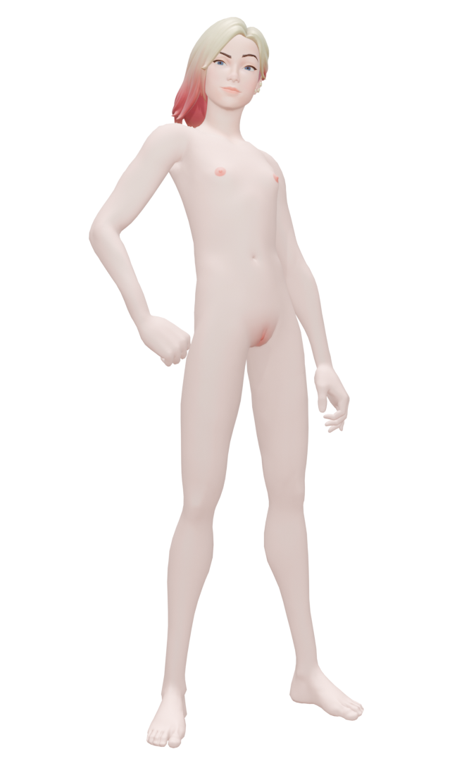 black_eyebrows blonde_hair blue_eyes breasts female female_only flat_chest fortnite human human_only jackie_(fortnite) looking_at_viewer malakisuglypotato_(artlist) nipples posing pussy raised_eyebrow smiling smiling_at_viewer solo transparent_background vagina