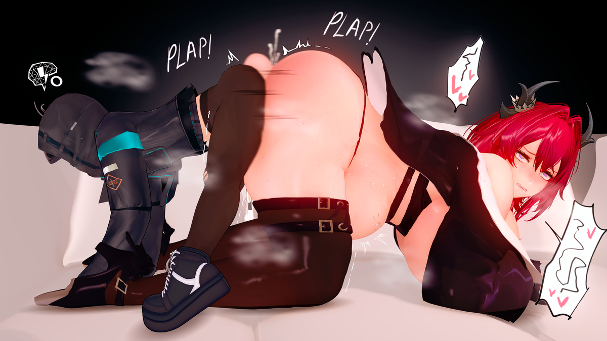3d, arknights, ass, big dom small sub, bigger female, breast bigger than head, breasts, chubby female, doctor (arknights), doggy style, female, femboy, femboy on female, femboy penetrating, femboysub, femdom, huge ass, huge breasts, koikatsu, large breasts, male, mature, mature female, milf, otoko no ko, pussy, red hair, reverse doggy style, shimen, size difference, small but hung, smaller male, straight, surtr (arknights), taller female, vaginal penetration, voluptuous, younger male, younger penetrating older