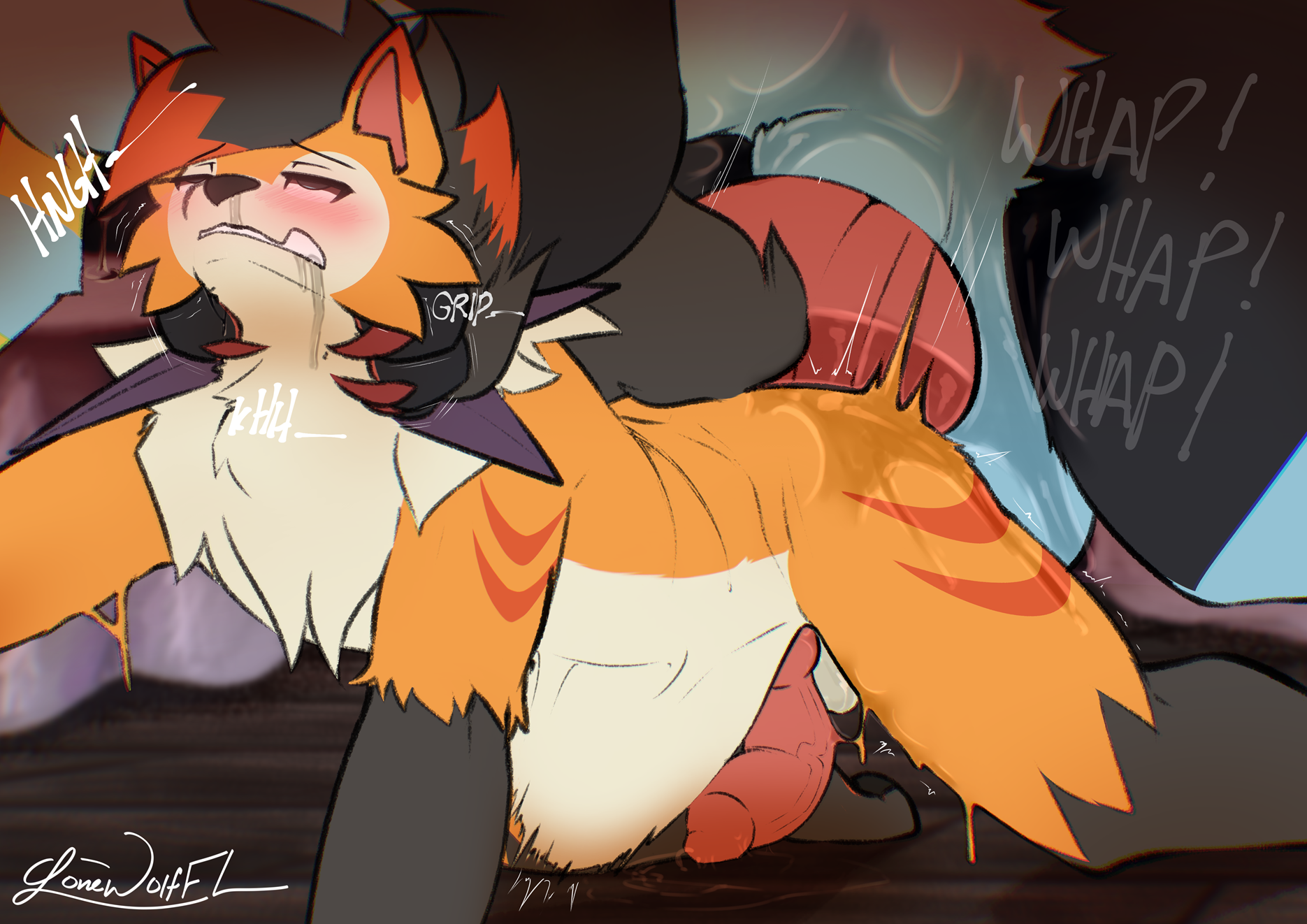 2025, all fours, anal, anal sex, anthro, anthro on feral, anthro penetrated, biped, blush, clenched teeth, countershade torso, countershading, digital drawing (artwork), digital media (artwork), duo, erection, faceless character, faceless feral, faceless male, femboy, feral, feral on feral, feral penetrated, feral penetrating, feral penetrating anthro, feral penetrating feral, feral penetrating male, front view, fur, gay, gay anal, gay sex, generation 4 pokemon, generation 7 pokemon, genitals, grey body, grey fur, grey hair, grey tail, hair, hi res, homosexual, homosexual male, homosexual sex, lone (lonewolffl), lonewolffl, luxray, lycanroc, male, male on anthro, male on feral, male only, male penetrated, male penetrating, male penetrating anthro, male penetrating male, male/male, nintendo, nude, nude anthro, nude male, orange body, orange fur, penetration, penile, penile penetration, penis, penis in ass, pokemon, pokemon (species), sex, tail, teeth, zoophilia pregnancy