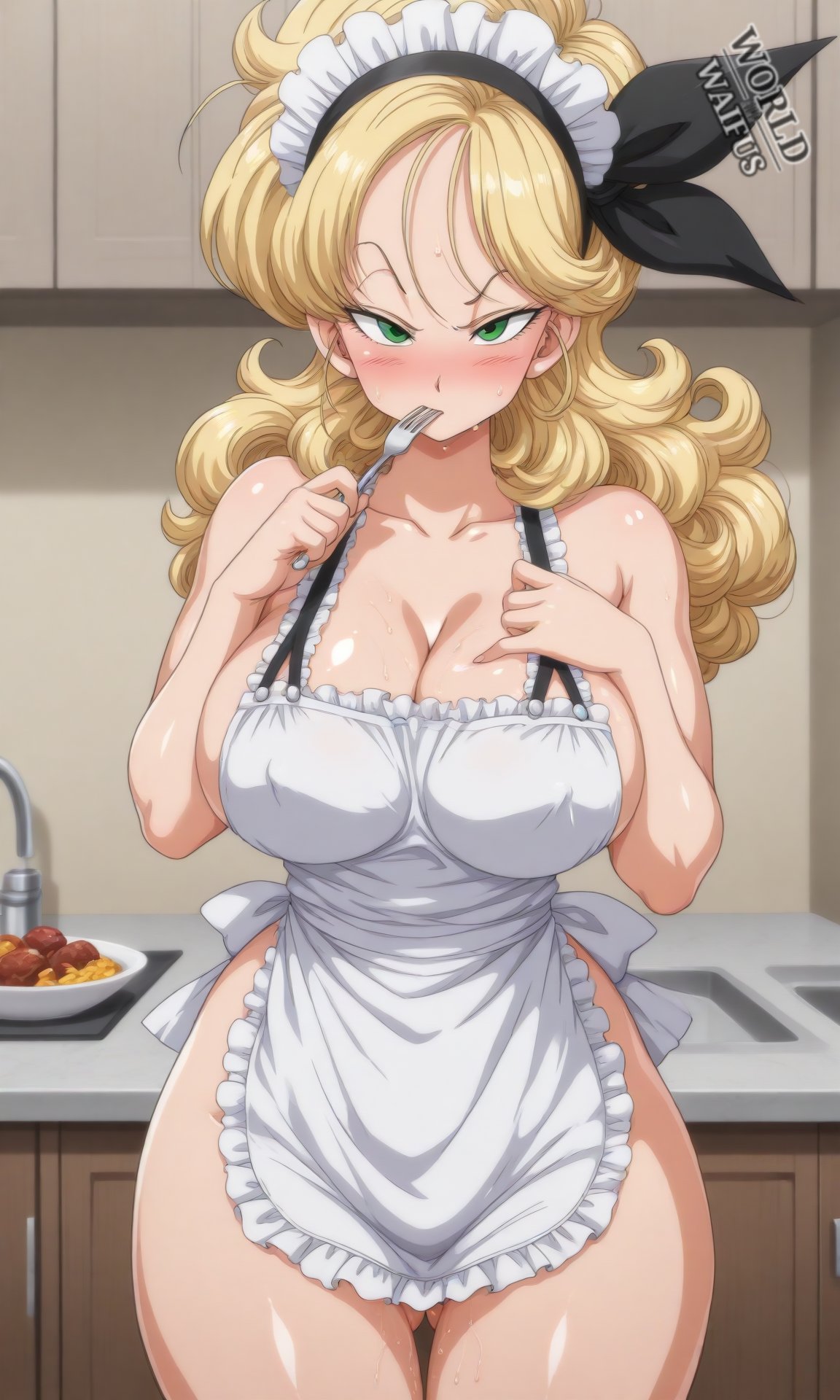 1girls, ai generated, ass, bad launch, blonde, blonde female, blonde hair, blonde-haired female, breasts, cameltoe, cleavage, curly hair, curvy, diadem, dragon ball, erect nipples, female, green eyes, green-eyed female, huge areolae, huge ass, huge breasts, launch, lunch (dragon ball), nai diffusion, nipples, puffy nipples, pussy, ribbon, stable diffusion, thick lips, very long hair, voluptuous, wide hips, worldwaifus, yellow hair