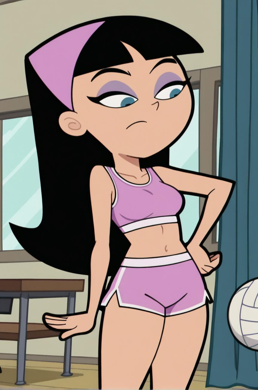ai generated, ass, black hair, breasts, female, pussy, pussy juice, the fairly oddparents, trixie tang