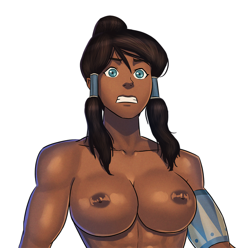 1girls armbands avatar_legends bend_or_break blue_eyes braids breasts brown_hair dark-skinned_female dark_skin female female_only game_cg human korra large_breasts muscular muscular_female nickelodeon nipples smooth_skin solo sunsetriders7 surprised_expression the_avatar the_legend_of_korra water_tribe