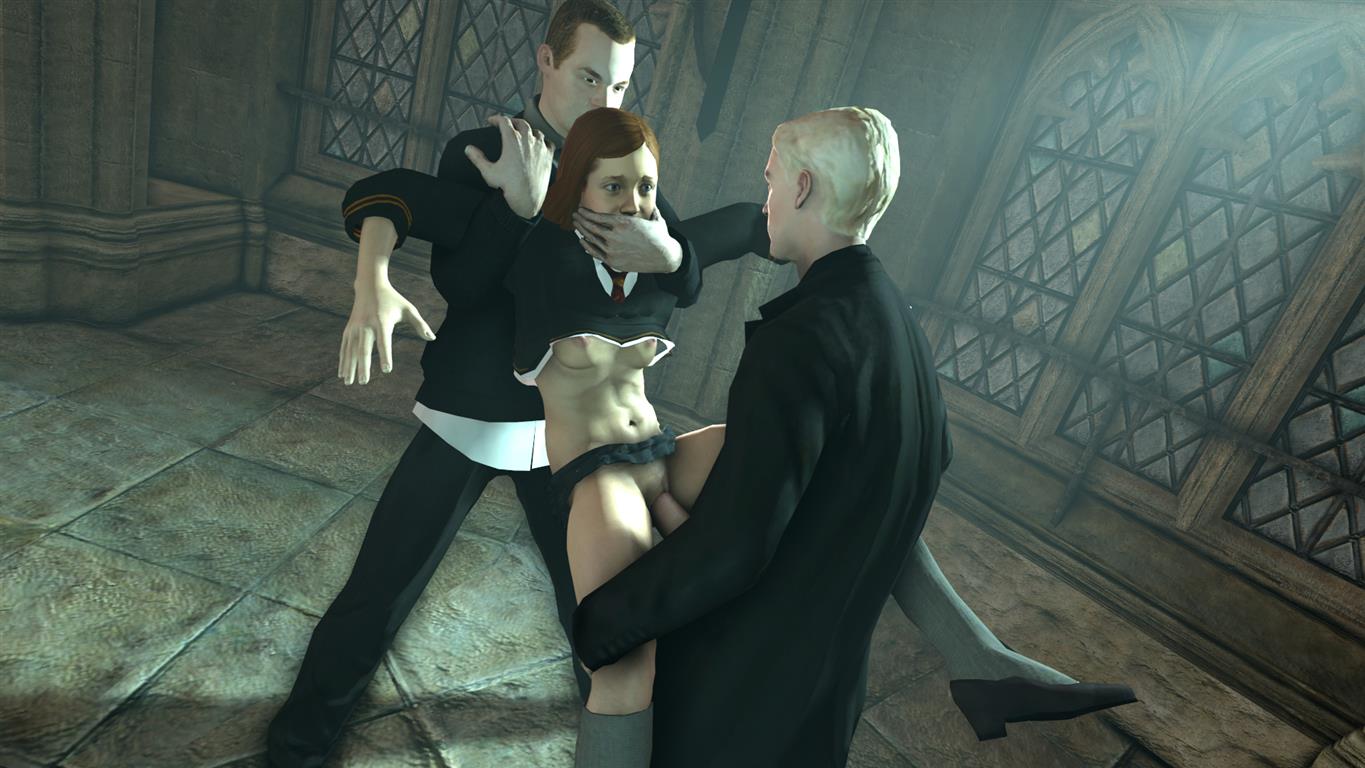 3d artist_request draco_malfoy female ginny_weasley gregory_goyle harry_potter male nipples rape sex source_filmmaker tagme