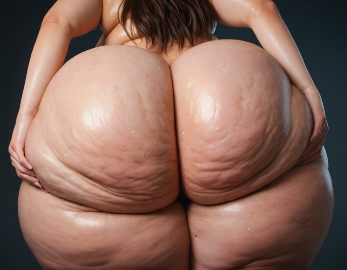 ai_generated ass_spread back_rolls bbw brown_hair cellulite female gigantic_ass huge_ass tagme thick_thighs wide_hips