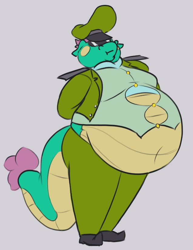 1boy baxterthehusky big_belly character_request dragon fat fat_fetish fat_male fatty male male_only military_uniform overweight_male sergeant_braphog solo uniform