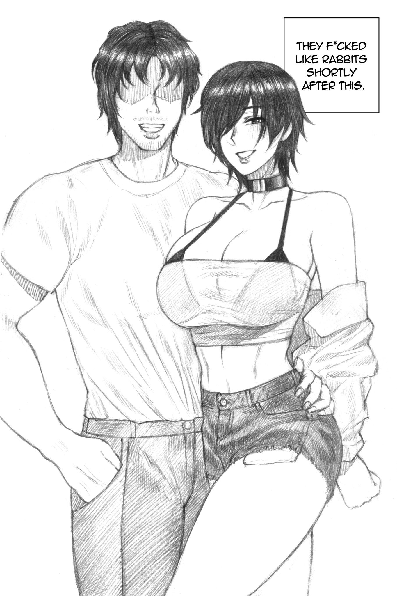 1boy, 1girls, alternate costume, borrowed character, female, implied sex, madoka (terasu mc), male, original, original character, redmaiden, sketch, tagme, terasu mc, text