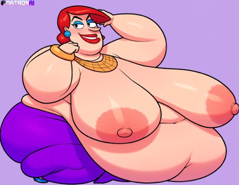 ai_generated bbw big_lips chubby cookie_falcone fugget_about_it huge_ass huge_belly huge_breasts matronai_(artist) overweight red_hair wide_hips