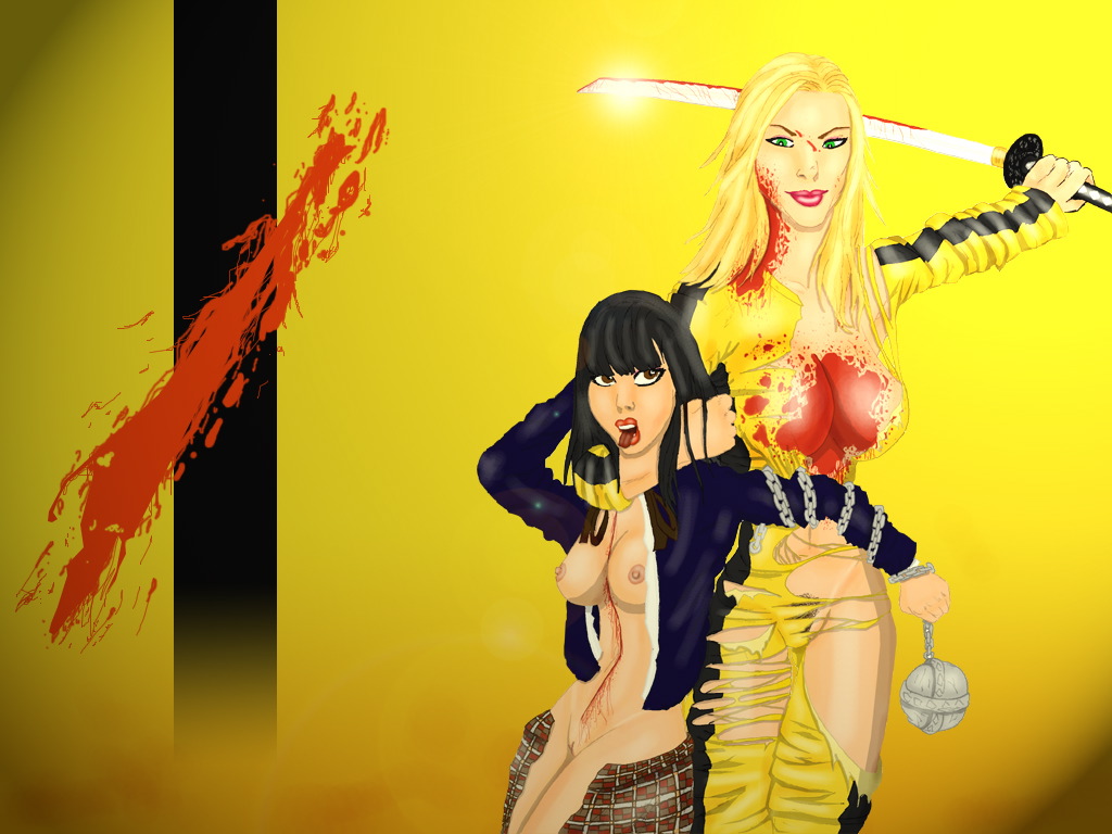 2girls beatrix_kiddo butcher20 female female_only gogo_yubari kill_bill meteor_hammer multiple_girls patrick_butcher