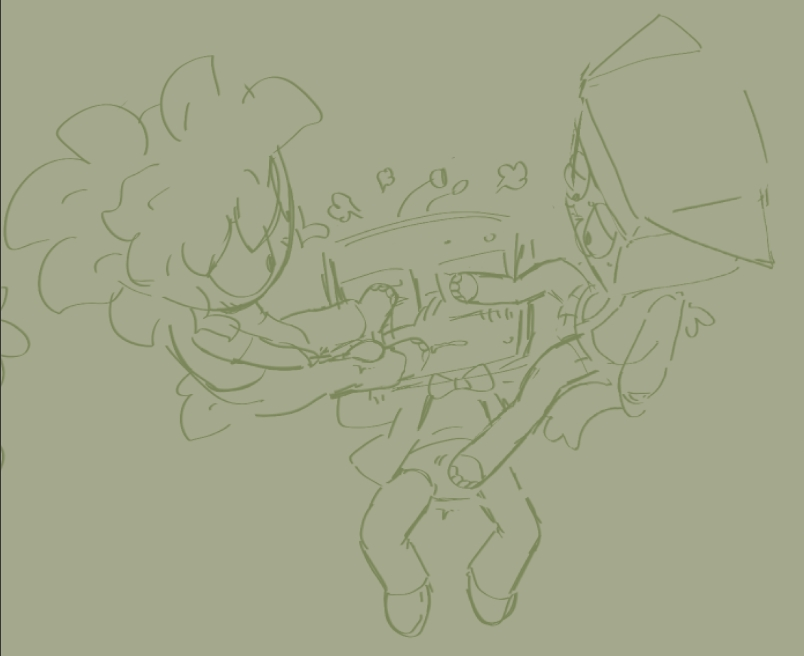 3boys, boxten (dandy's world), dandy's world, feet, femboy, foot fetish, footjob, footjob over clothes, footjob with legwear, footjob with one foot, fully clothed, gay, mohawk, oc, original character, paw, paws, rubbing, rubbing penis, sketch, sprout (dandy's world), suggestive, ticklesyourfeet, vee (dandy's world)