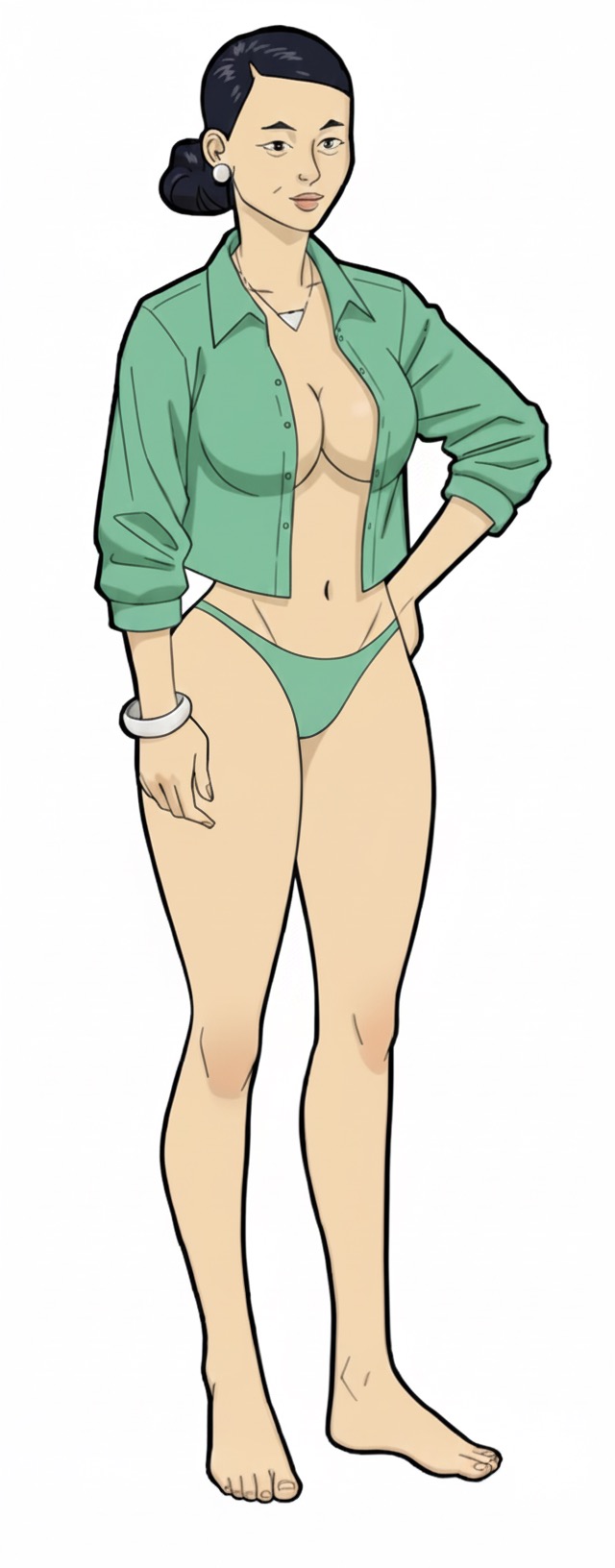 accurate art style, ai generated, big breasts, bikini bottom, breasts, cleavage, debbie grayson, fat ass, feet, invincible, invincible (tv series), thong