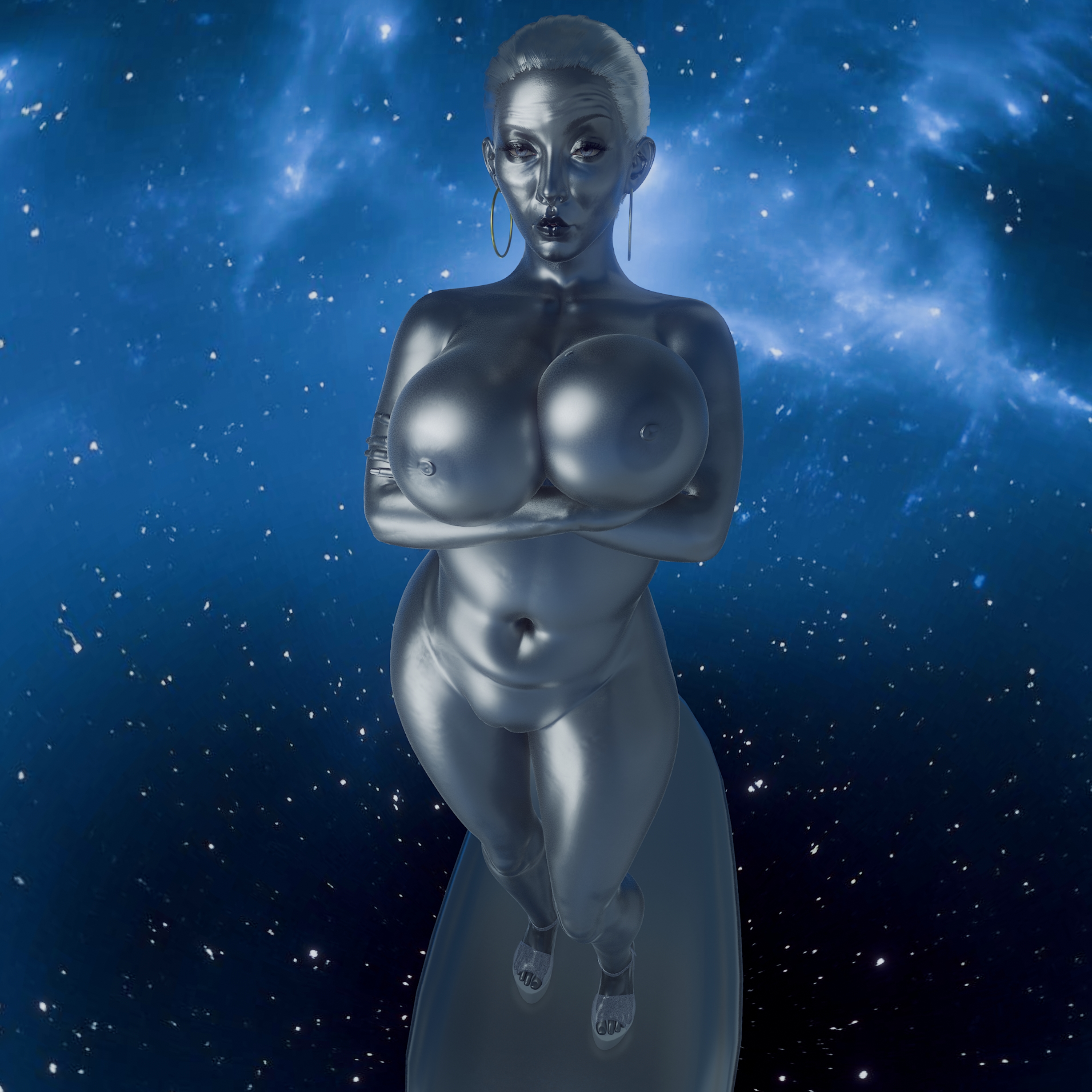 1girls, 3d, 3d (artwork), alien, alien girl, alien humanoid, big ass, big breasts, big thighs, bimbo samus, breasts, bust, busty, chest, curvaceous, curvy, curvy figure, fantastic four, fantastic four: first steps, female, high resolution, hips, hourglass figure, huge ass, huge breasts, huge thighs, humanoid, large ass, large breasts, large thighs, legs, marvel, marvel cinematic universe, marvel comics, mature, mature female, samus aran, shalla-bal, silver body, silver skin, silver surfer, silver surfer (shalla-bal), silver-skinned female, slim waist, solo female, thick, thick hips, thick legs, thick thighs, thighs, voluptuous, waist, wide hips, wide thighs, x3d, zenn-lavian