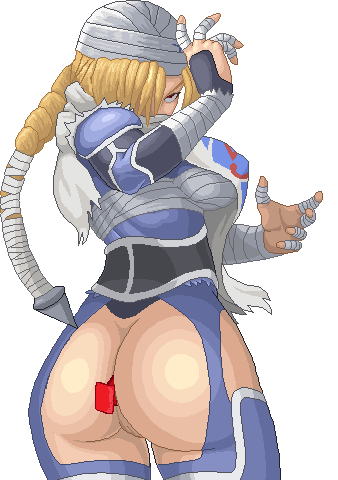 1girls anal anal_insertion ass big_ass big_breasts blonde blonde_hair bottomless braid breasts butt_plug_tail buttplug crotchless curvy edit female hair huge_ass ninja nintendo ocarina_of_time pixel_art pose red_eyes rolling_eyes sheik skin_tight the_legend_of_zelda tied_hair torn_clothes warnerc white_background wraps