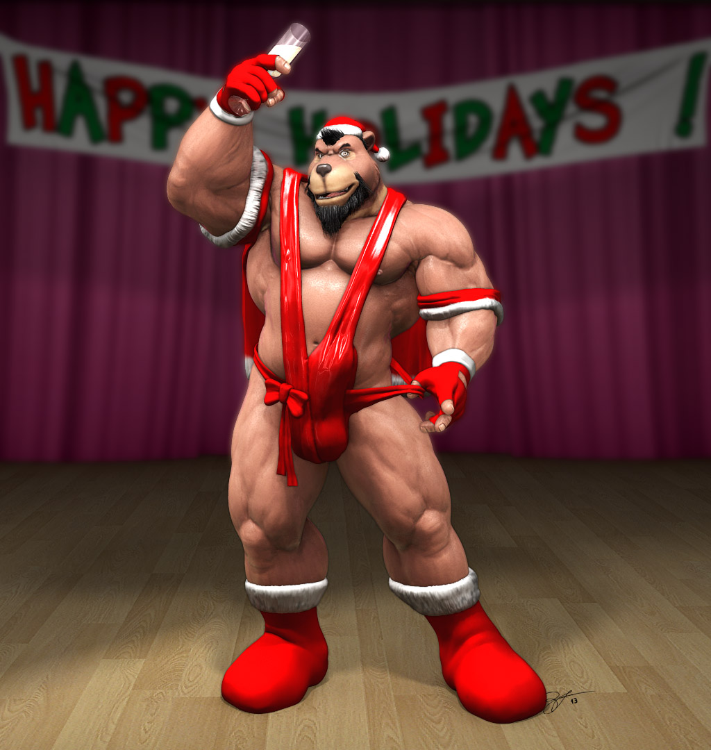 anthro bear braford christmas holidays male male_only mammal sarge_(braford)