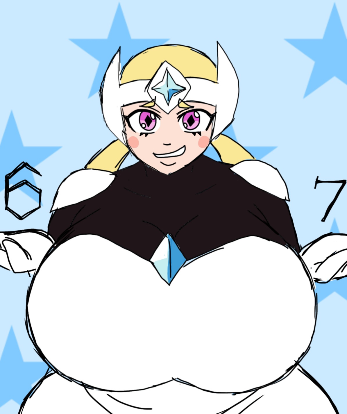 1girls, big ass, brainrot, brawl stars, breasts, clothed, clothed female, clothing, female, female focus, female only, fully clothed, massive breasts, momiji (artist), starr nova (brawl stars), thick thighs
