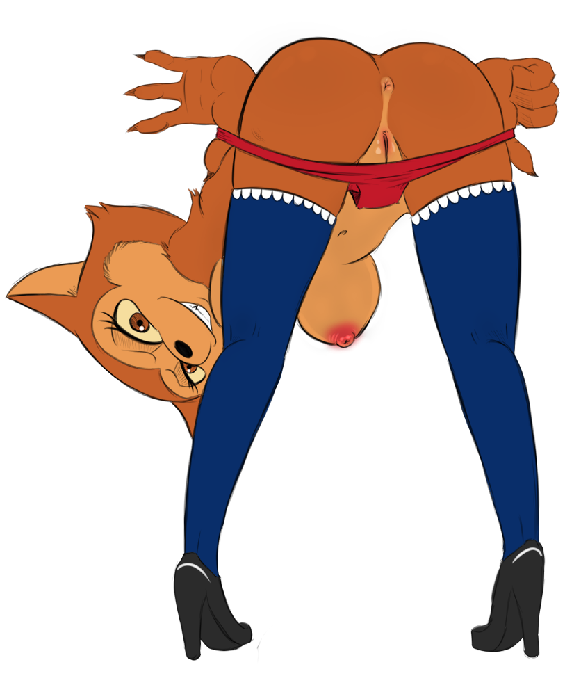 anthro anus ass big_breasts breasts clothed clothing feline feline female legwear looking_at_viewer mammal metalslayer nipples pamela_bondani panties patrol_03 pussy smile solo stockings underwear