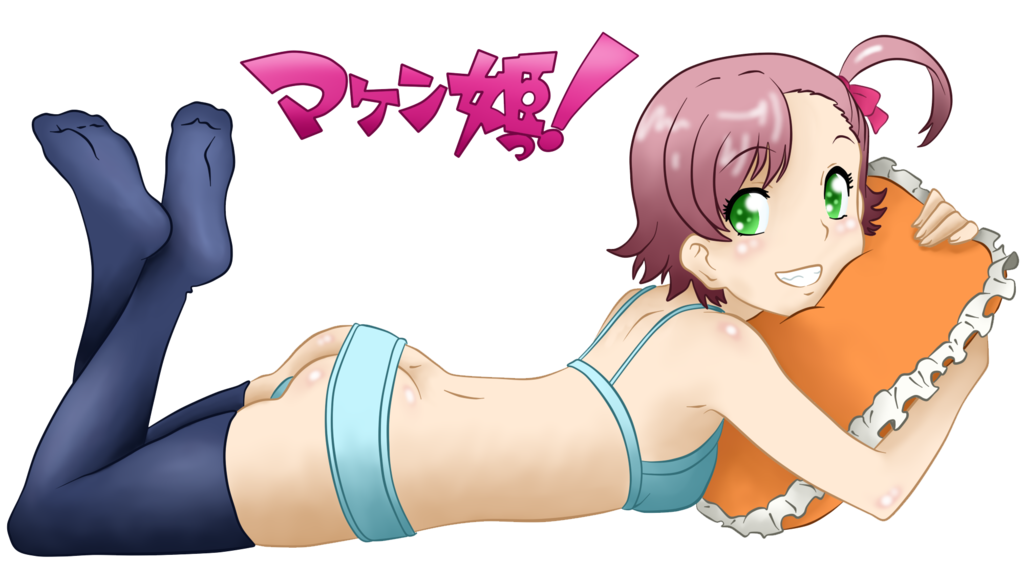 ass ass_cleavage butt_crack female green_eyes maken-ki! minaya_uruchi panties purple_hair underwear