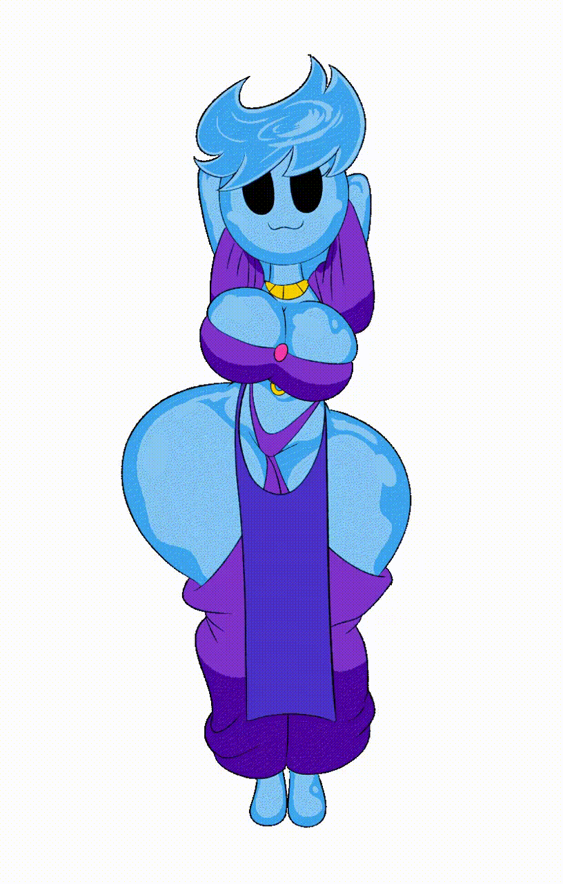 1girls, animated, arms behind head, arms up, ass shake, belly dancer outfit, big breasts, bouncing breasts, cacklingpumpkins, dancer, dancer outfit, female, glowing eyes, harem outfit, huge breasts, large breasts, nymph, smiling, tansau, thick thighs, voluptuous, voluptuous female, water elemental, water nymph, wide hips, wink, winking at viewer