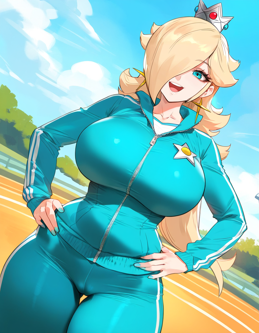 1girls ai_generated ass big_breasts bimbo blonde_hair blue_eyes breasts female female_focus fully_clothed huge_ass huge_breasts large_breasts light-skinned_female mature_female nintendo princess_rosalina pussy sportswear super_smash_bros. thick_thighs thighs