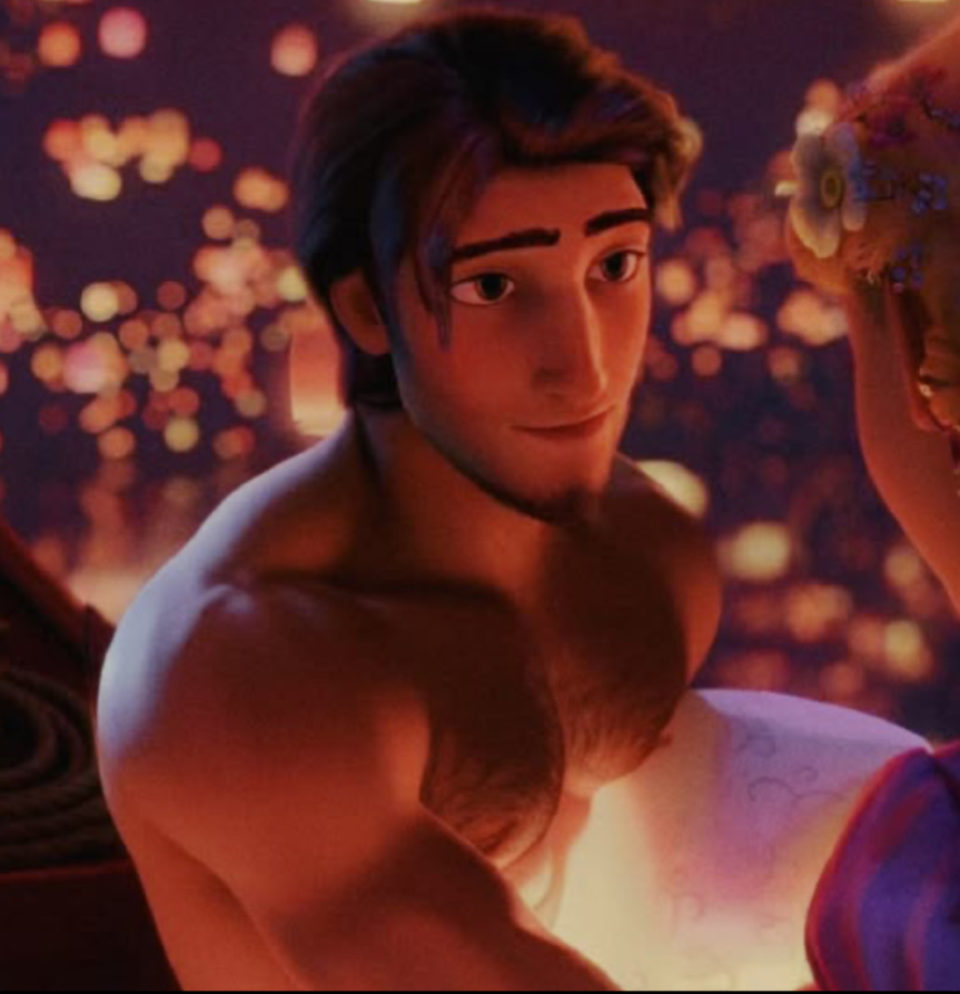 beard disney flynn_rider hairy male_only pecs shirtless_male solo_male tangled