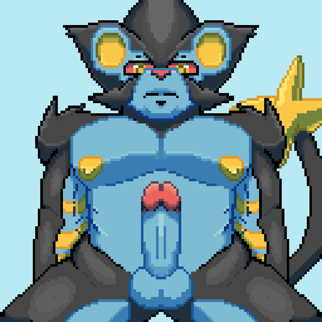 anthro anthro_only furry furry_male furry_only luxray nintendo nude pixel_art pokemon pokemon_(species) source_request yaoi