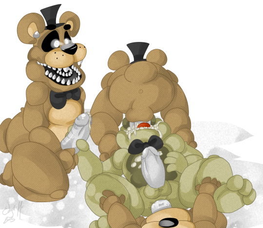 anal anal_sex anus ass balls barefoot bear bow cum cum_in_mouth cum_inside cum_on_penis cum_on_stomach double_penetration fellatio five_nights_at_freddy's five_nights_at_freddy's_4 foursome freddles_(fnaf) frots group group_sex hat headgear lagomorph lying male mammal masturbation nude on_back on_floor on_top oral orgasm penetration penis plushtrap plushtrap_(fnaf) presenting presenting_hindquarters rabbit sex sharp_teeth sitting smile spread_legs spreading teeth tongue tongue_out yaoi