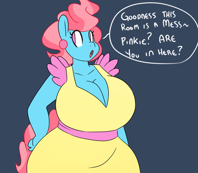 1girls 1milf anthro apron big_breasts breasts clothing cup_cake_(mlp) dialogue earrings earth_pony english_text equine female female_anthro female_focus female_only friendship_is_magic hasbro mare mature mature_female milf mother my_little_pony open_mouth pony solo solo_female somescrub text