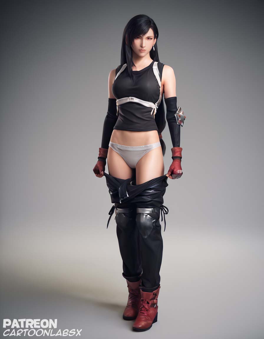 3d ai_generated grabbing panties panties_around_leg panties_aside panties_down panties_removed pulling pulling_clothing pulling_down_pants pulling_panties stripping taking_clothes_off taking_off_panties tifa_lockhart tifa_lockhart_(cosplay) tifa_lockhart_(shining_spirit) video_game_character video_games