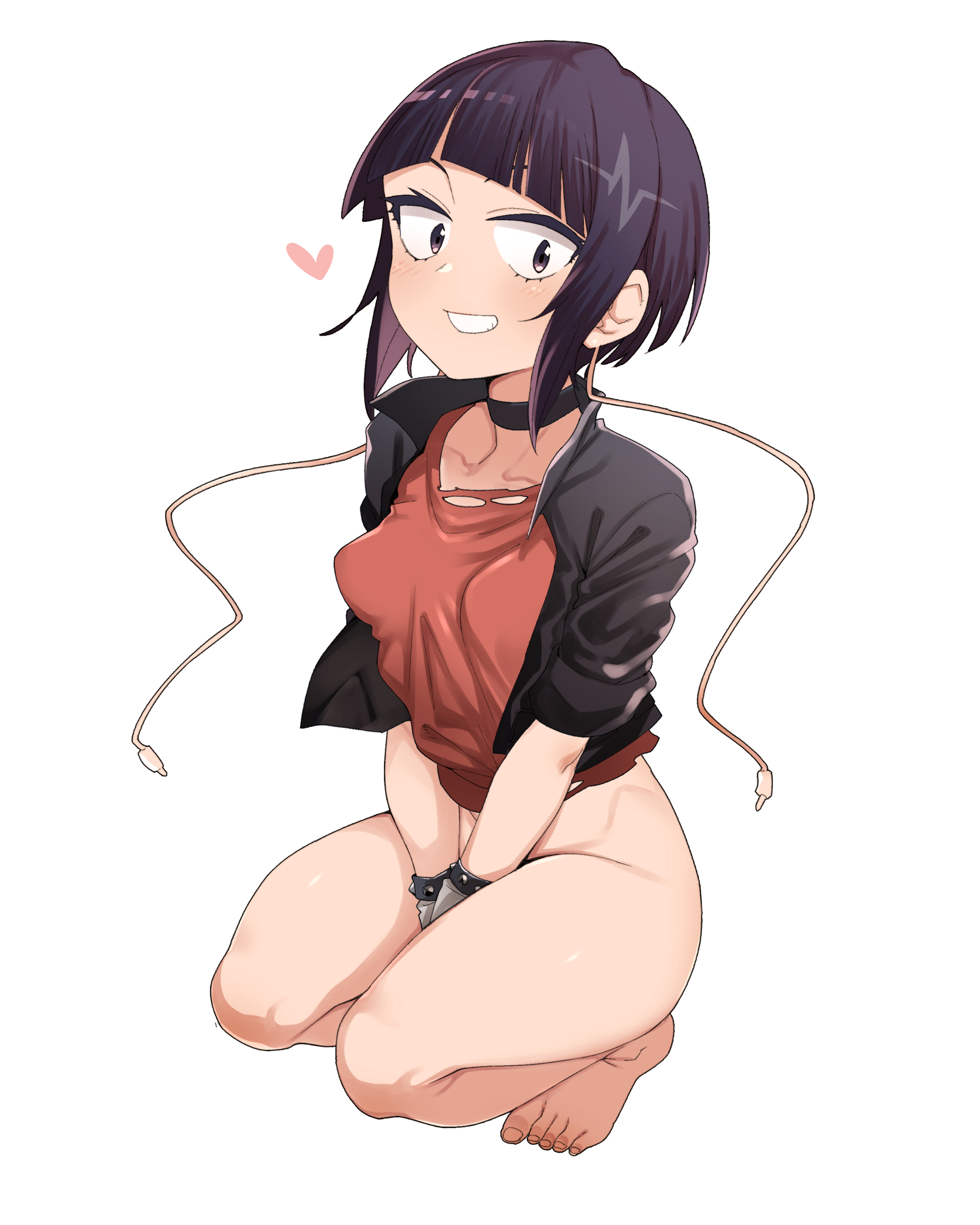1girls, bottomless, bottomless female, female, georugu13, hi res, kyoka jiro, my hero academia, purple hair, purple-haired female, tagme