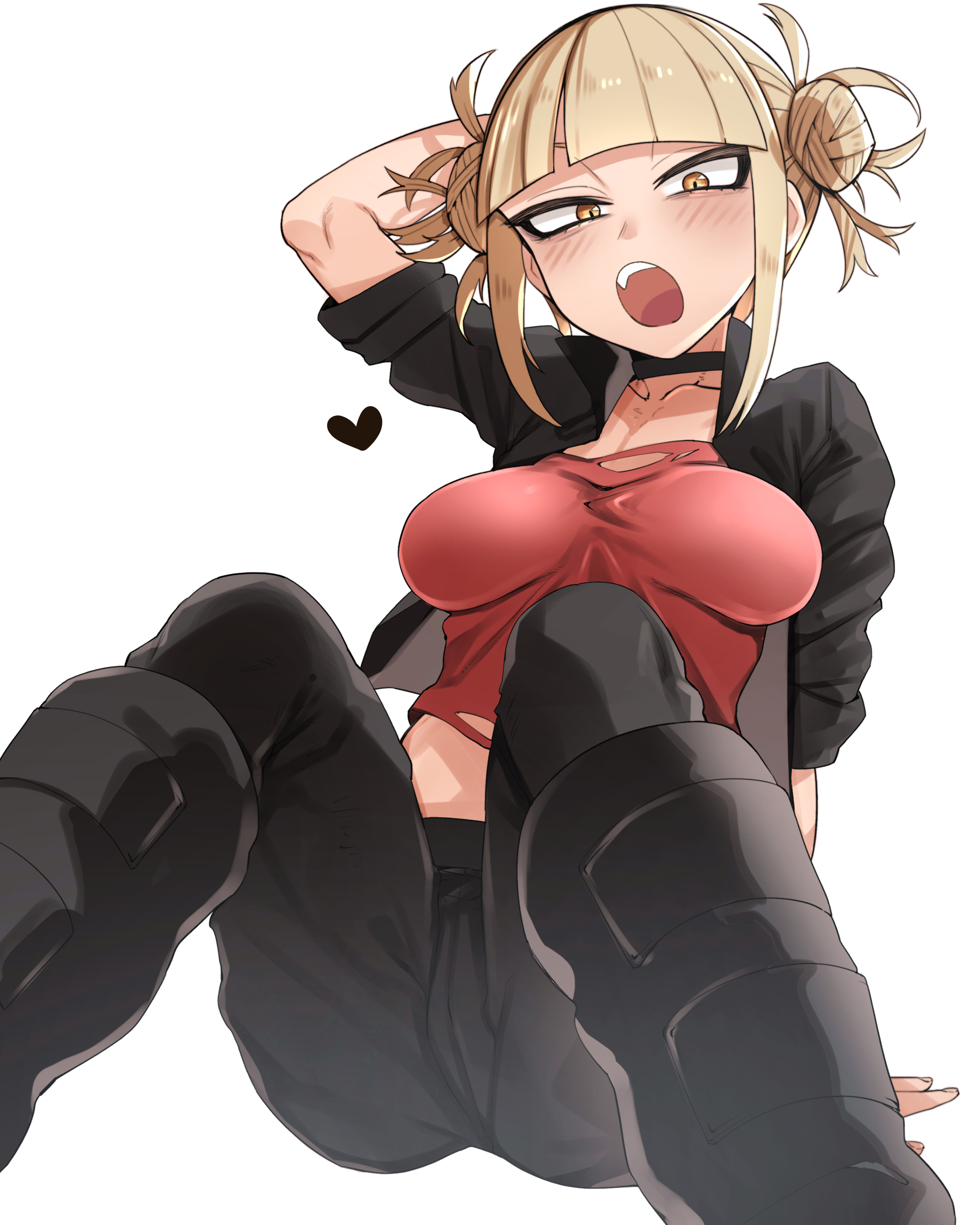 1girls, blonde hair, blonde-haired female, female, fully clothed, georugu13, himiko toga, kyoka jiro (cosplay), my hero academia, tagme