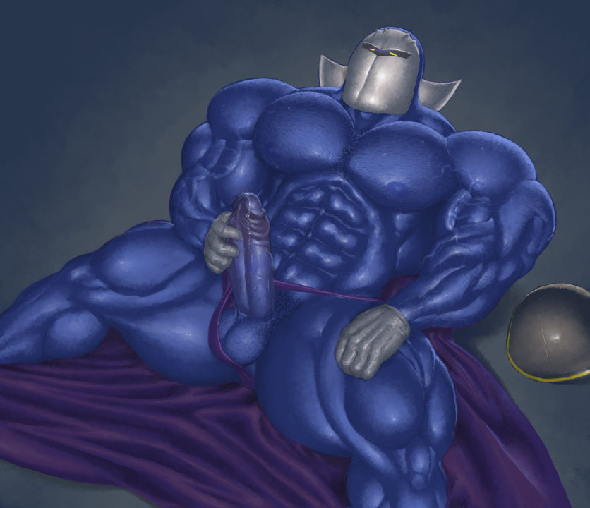 abs alien anthro areola balls biceps big_balls big_penis boner cape clothed clothing erection gloves half-dressed headgear hirsute kirby_(series) knight lying male male_only manly mask masturbation meta_knight muscles nintendo nipples on_back pecs penis precum_trail ripped-saurian solo solo_male spread_legs spreading squint thick_thighs thong underwear video_games