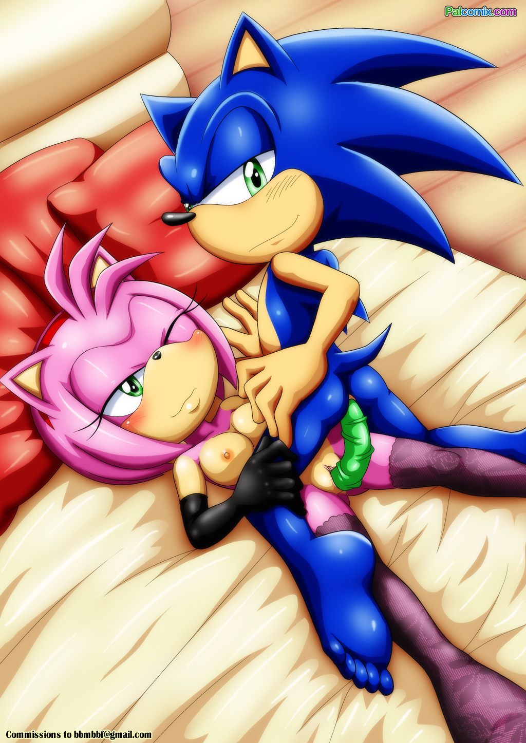 amy_rose anal anal_penetration anal_sex bbmbbf blush breasts clothing cowgirl_position dildo erect_nipples female furry furry_only hairband hedgehog legwear male mammal mobius_unleashed nipples palcomix pegging penetration sex_toy sleeve_gloves sonic_(series) sonic_the_hedgehog sonic_the_hedgehog_(series) stockings straight strapless_dildo vaginal_penetration